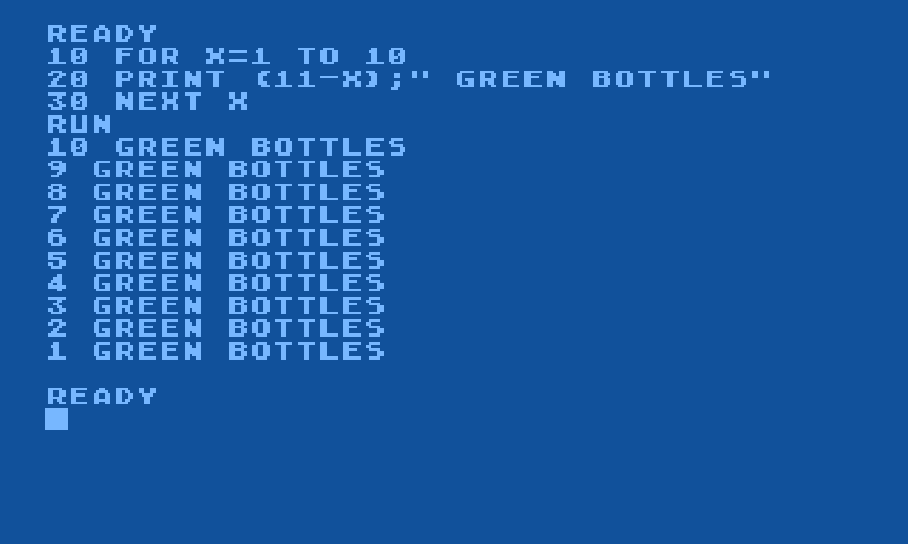 BASIC program listing