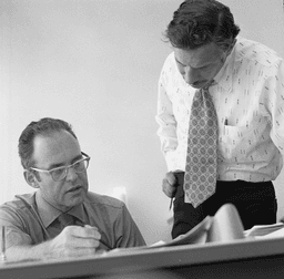 Gordon Moore and Robert Noyce at Intel (1970)